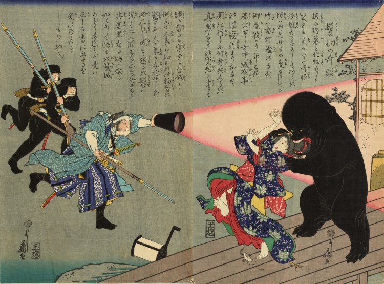 歌川芳藤『髪切の奇談』太田記念美術館蔵 前期展示。