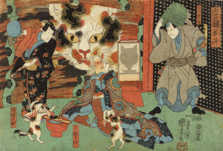 歌川国芳『五十三駅 岡崎』 太田記念美術館蔵 後期展示。