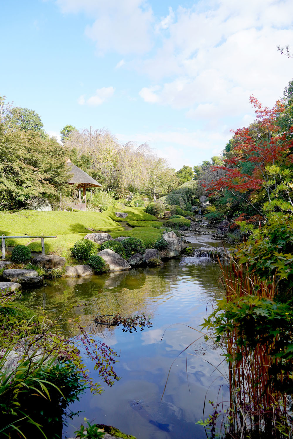 池泉回遊式庭園の余香苑。茶席もある。