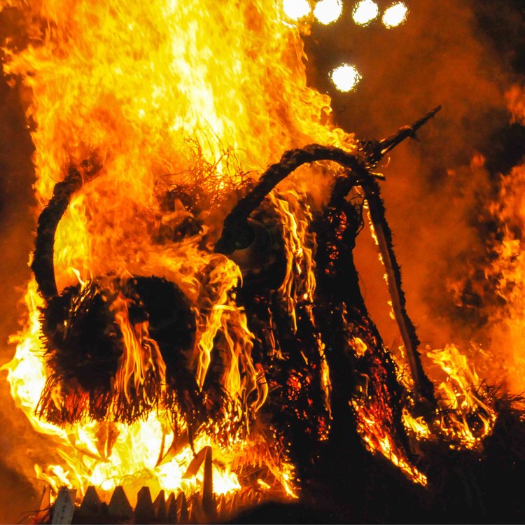 クライマックスの昇龍の儀（写真提供＝清川村）。