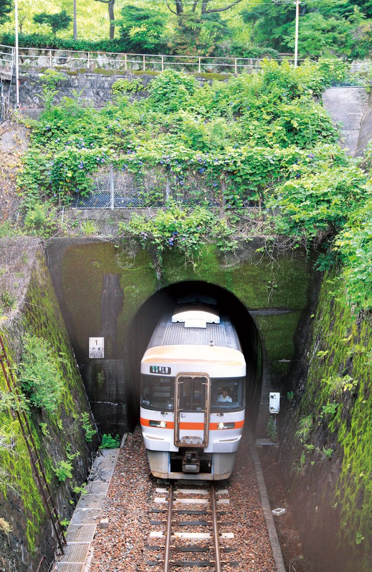 新宮城跡の下には紀勢本線のトンネルが！　