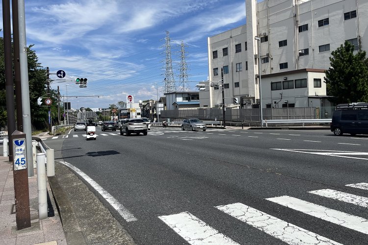 「戸塚の壁」を振り返り、復路の視点で見るとこんな具合。写真だとなかなか伝わらないが、キツいよこれ。