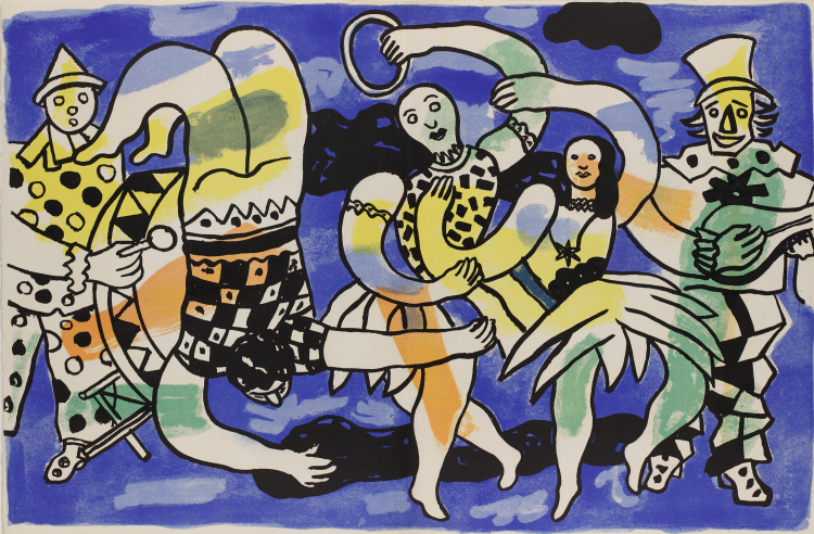 フェルナン・レジェ『サーカス』1950年刊、リトグラフ『町田市立国際版画美術館』蔵。