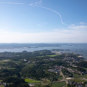 空から見るニッポン。ただいま、宮城県七ヶ浜町の上空です！