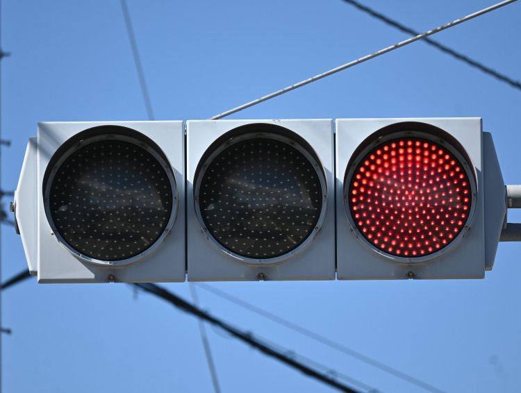 LED式の信号機。
