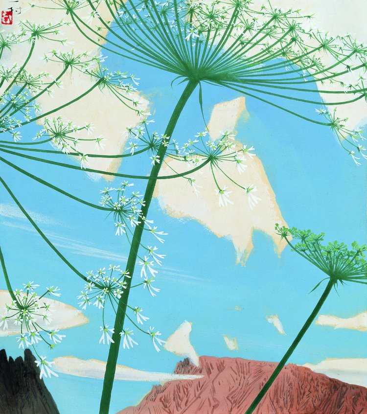 「ずしの花」 昭和30年（1955） 絹本着色 『田中一村記念美術館』蔵。