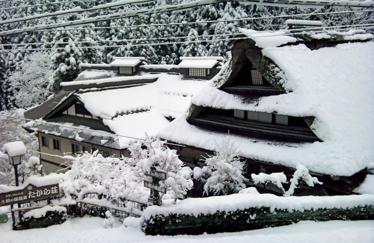 冬には東京都心ではまず見ることのない量の雪が降り積もる。
