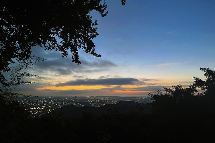 1号路の途中、金毘羅台から見える街の明かり。