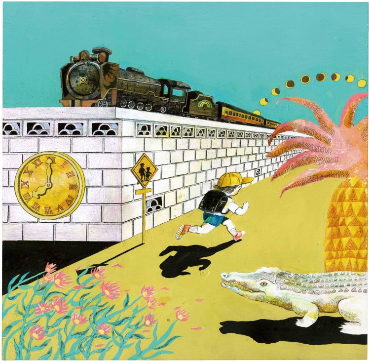 ザ・キャビンカンパニー『がっこうにまにあわない』原画 2022年 作家蔵。