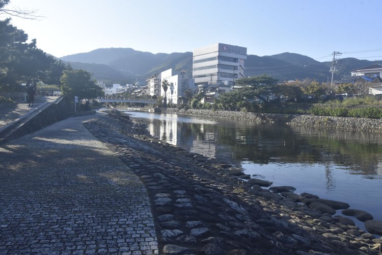 川口公園内の遊歩道は地元の人にも人気。