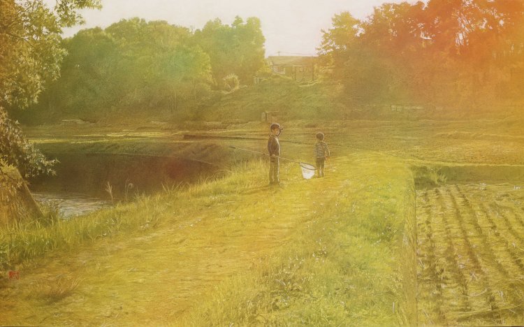 芝康弘 『いつもの此の道』 2017年 紙本彩色 『東京オペラシティ アートギャラリー』蔵。