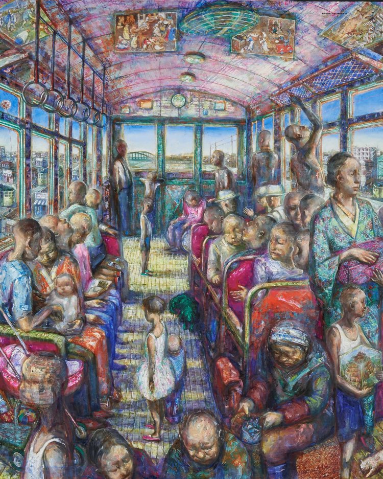 玉虫良次 『epoch』 部分 2019-23年 油彩、カンヴァス 作家蔵。