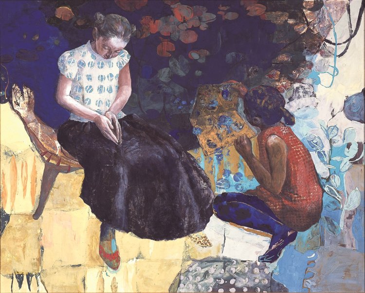 宮いつき 『晩夏』 2003年 紙本彩色 個人蔵 （茨城県近代美術館寄託）。