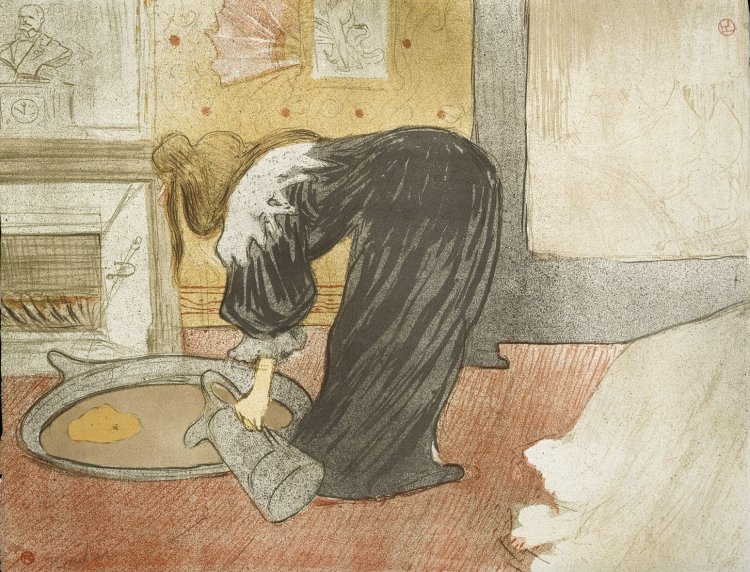 アンリ・ド・トゥールーズ=ロートレック 『「彼女たち」 行水の女―たらい』1896年 リトグラフ／紙 『三菱一号館美術館』蔵。