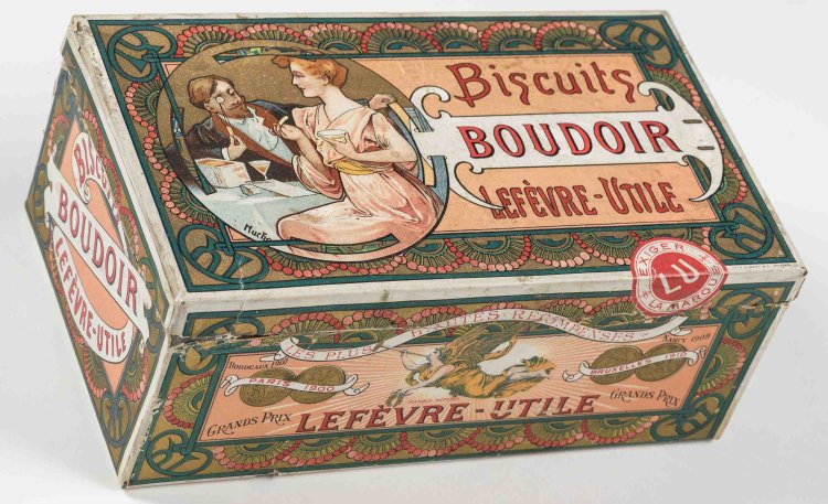ルフェーヴル＝ウティール社ビスケット（ブドワール）缶のパッケージ 1900年 チマル・コレクション。