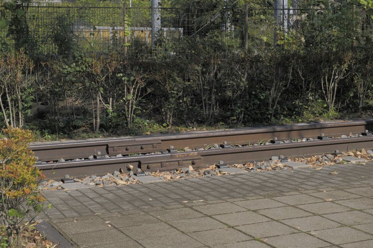 レールはトンネルの出口から数十メートルほど残されている。このレールは深沢トンネルにあったものだとのこと。