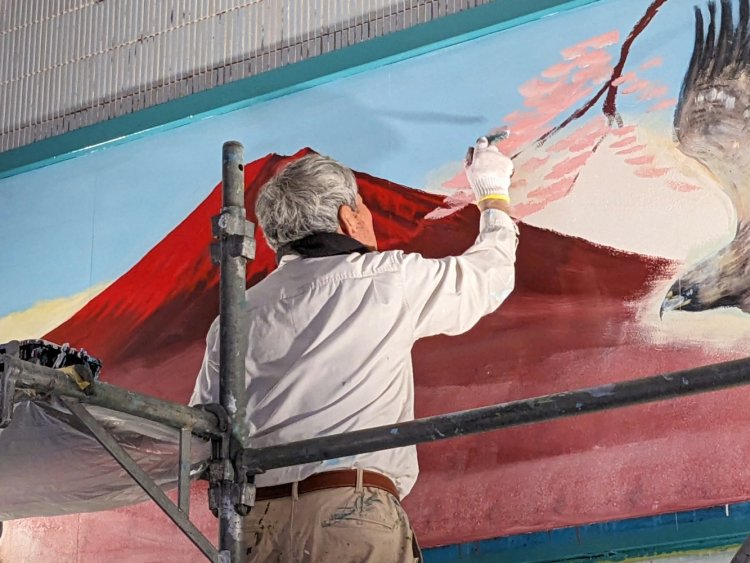 銭湯のペンキ絵で桜を描き入れたものはとても珍しいそうだ。