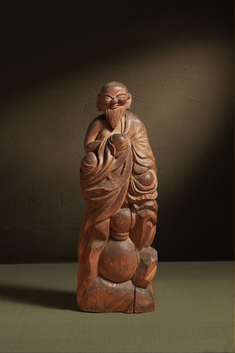 自刻像 木喰明満 江戸時代 1801年 日本民藝館蔵。