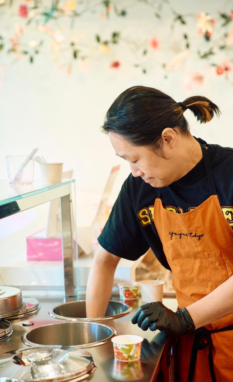 大塚さんは水にもこだわり、やわらかい屋久島の天然水を使用。