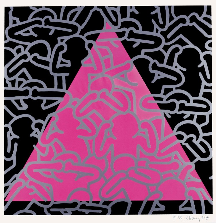 《沈黙は死》1989年 中村キース・ヘリング美術館蔵 Keith Haring Artwork ©Keith Haring Foundation。