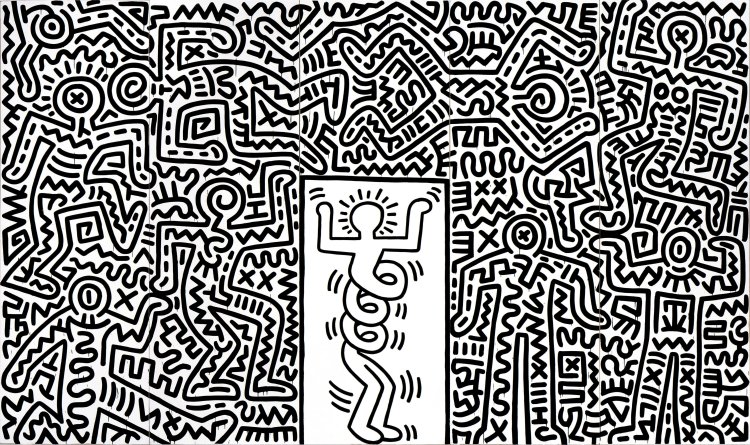 『スウィート・サタデー・ナイト』のための舞台セット 1985年 中村キース・ヘリング美術館蔵 Keith Haring Artwork ©Keith Haring Foundation。