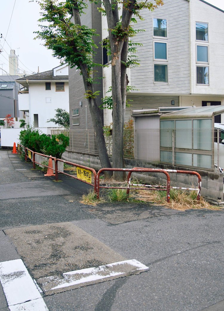 〈G〉ガードパイプや車止めで厳重に囲われた、人さえ拒む謎空間。流路上のサンクチュアリだ。