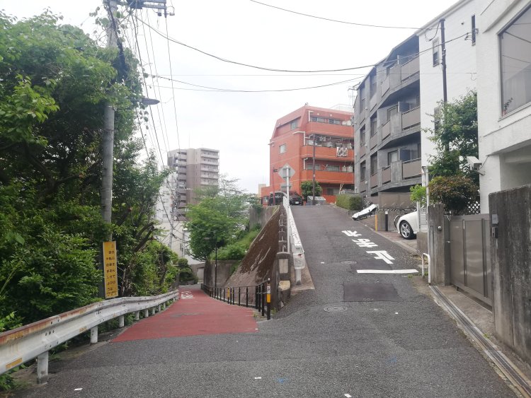 立体的な「地形系Y字路」（東京都文京区）。