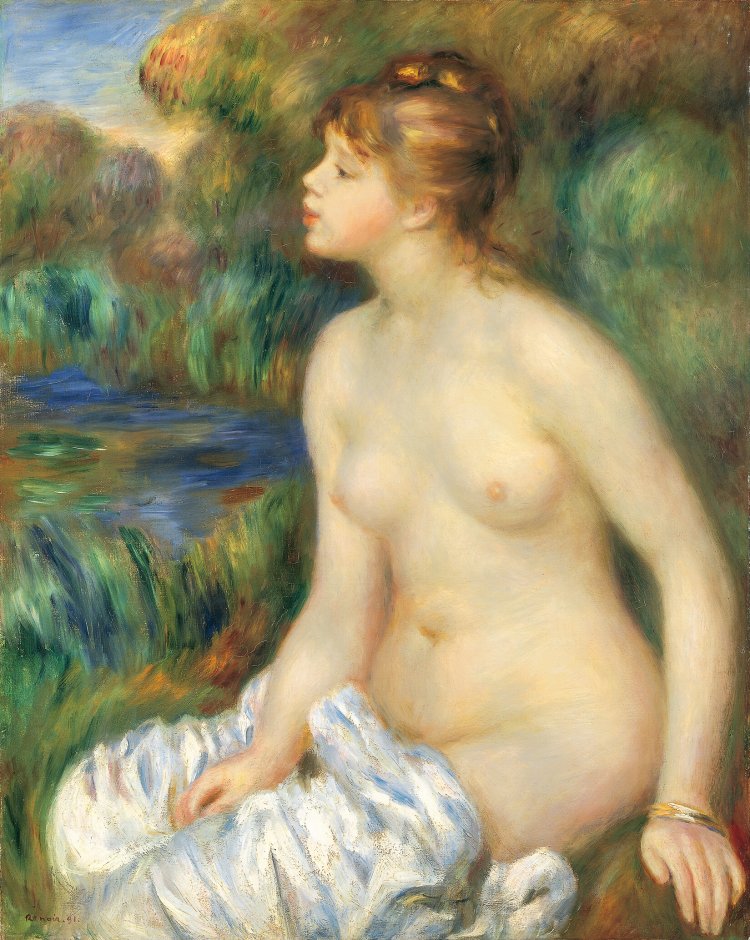 ピエール・オーギュスト・ルノワール《水浴する女》1891年。