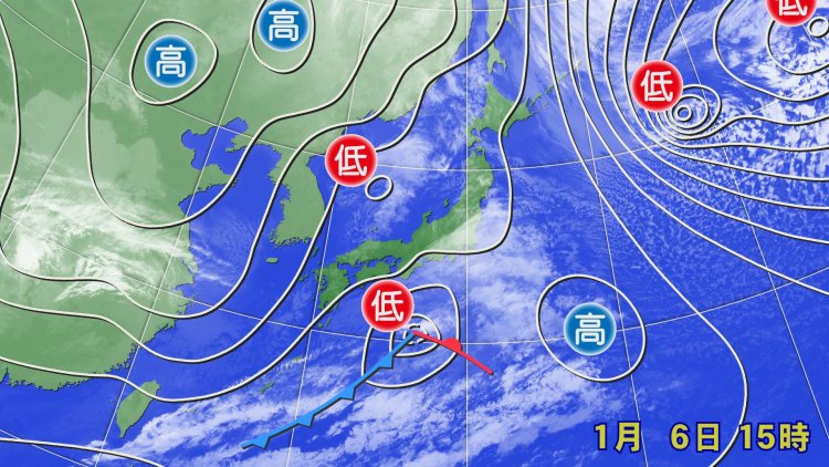 2022年1月6日。東京都心部で大雪になり、スリップ事故などが相次いだ（画像＝ウェザーマップ）。