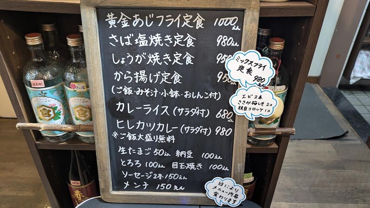 『居酒屋 いな穂』ランチメニュー。