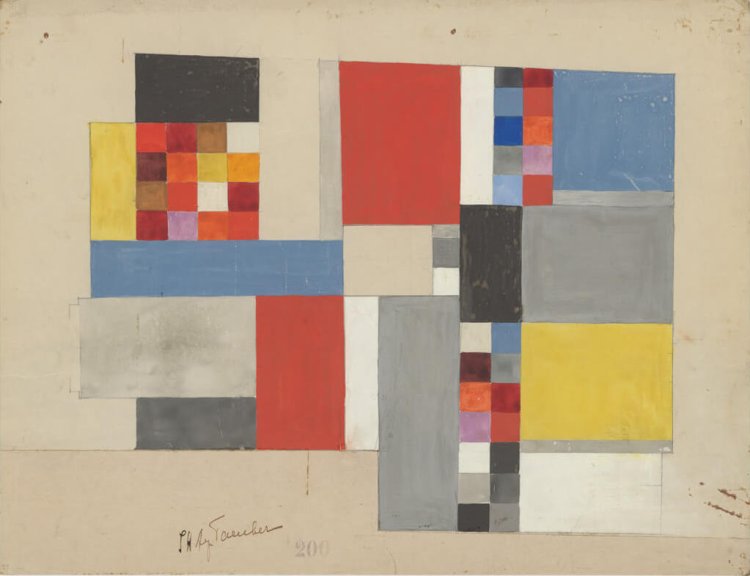 ゾフィー・トイバー=アルプ《オーベット200（ストラスブールのオーベットのバーの天井デザイン》1927年 アルプ財団　ベルリン／ローラントシュヴェルト。