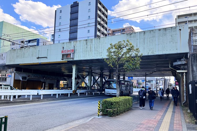 北側、『江戸東京博物館』の脇から見たところ。