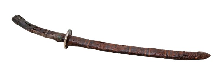 エムシ(太刀) 17世紀 北海道有珠４遺跡 北海道伊達市教育委員会蔵。