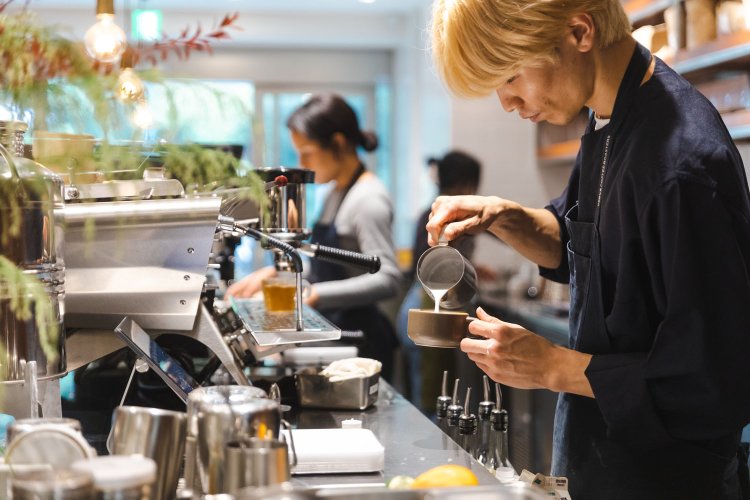 エスプレッソドリンクは日替わりのブレンドを使用。