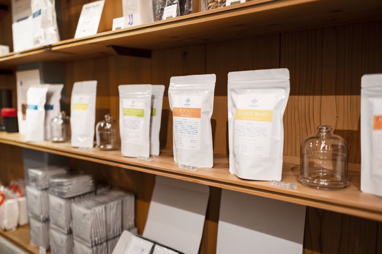 焙煎豆の販売もある。