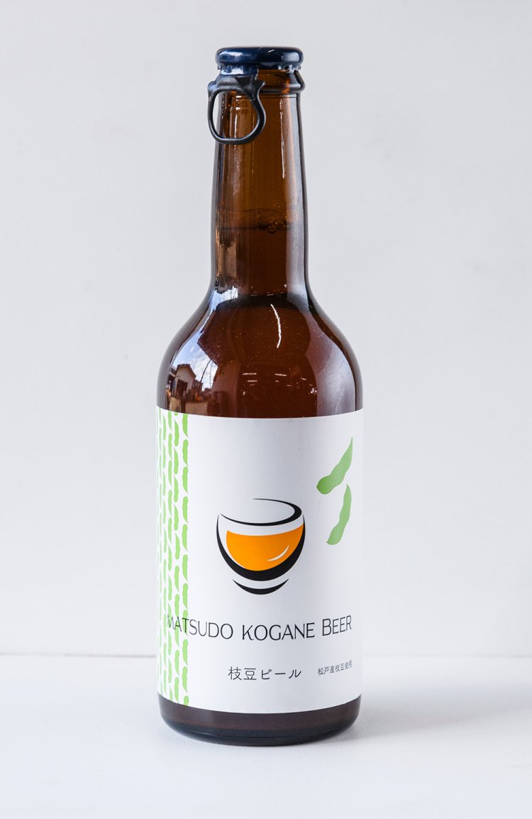 松戸小金枝豆ビール（店内飲酒のみ）750円。