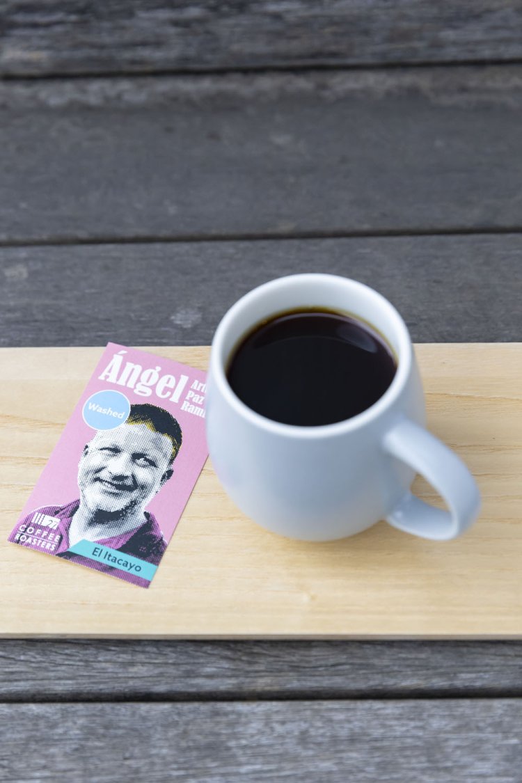 イタカヨ農園 ゲイシャ ウォッシュト1100円。農園主を記したカードつき。