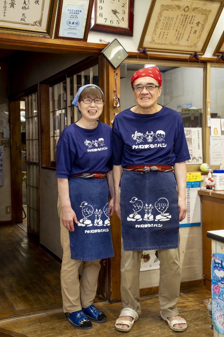 イラストのかわいい男の子が今では2代目の店主に。「パンもクリームもふわふわです！」