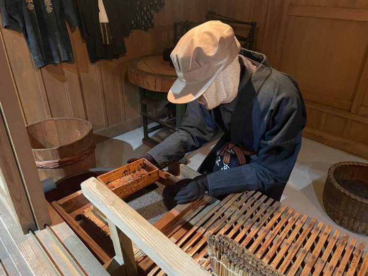 海苔付け場の再現。