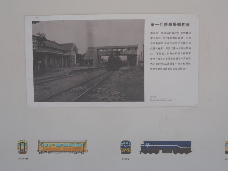 初代駅はどんな姿だったのだろう？　答えはホームに掲げられている。