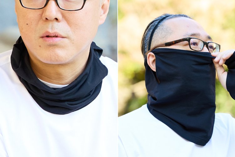 ファイバードライ ネック＆フェイスカバー　ブラック649円。