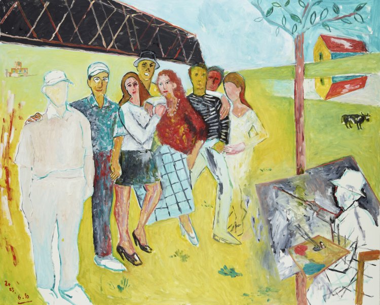 横尾忠則《連画の河を描く》2023年 作家蔵。