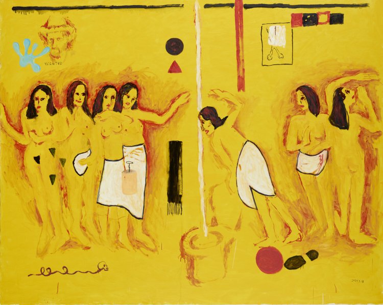 横尾忠則《連画の河､タヒチに》2024年 作家蔵。