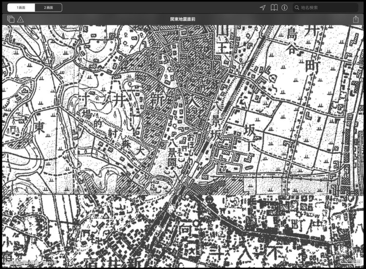 気になる八景園と大森射的場。続きはまたいつか。「東京時層地図」（日本地図センター）「関東地震直前 （大正5-10年）（1916-1921年）」より。