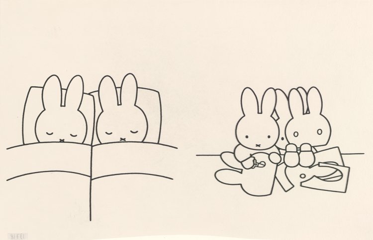 『うさこちゃんおとまりにいく』1988 年 印刷原稿。