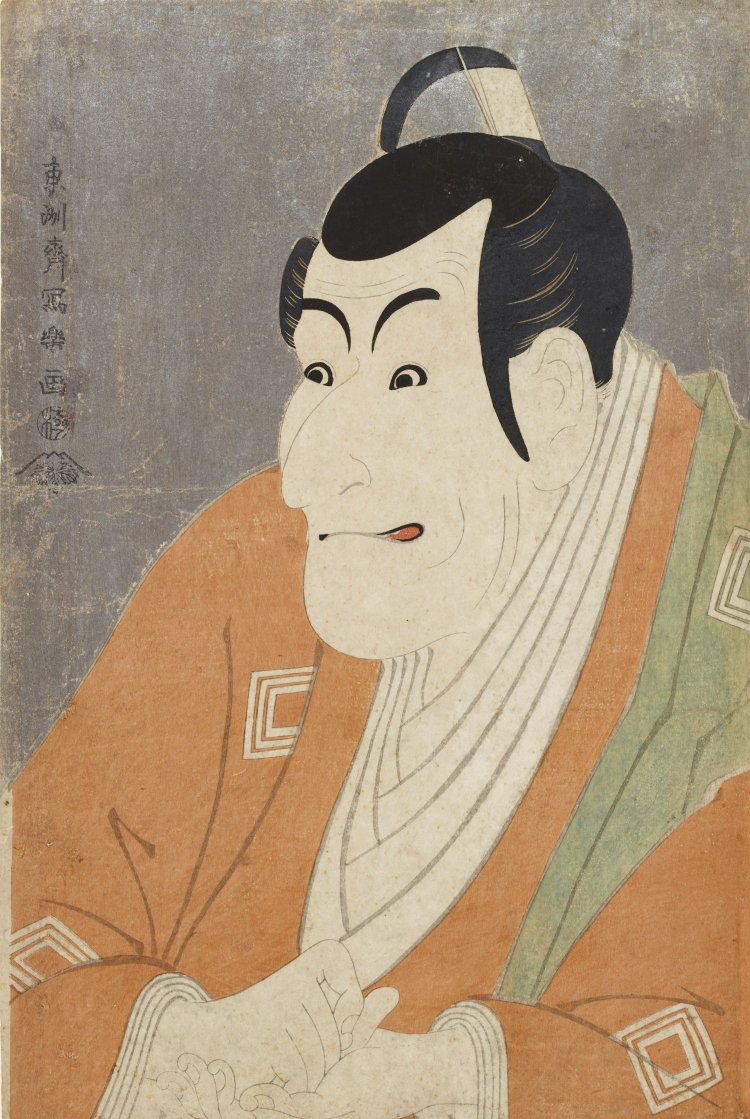 東洲斎写楽筆 重要文化財「市川鰕蔵の竹村定之進」大判錦絵 寛政6年（1794）『東京国立博物館』蔵 後期展示5/20～6/15。