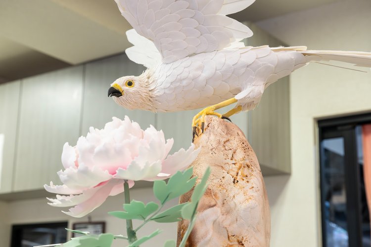 洋義さんの工芸菓子。全国菓子大博覧会での受賞歴もある。