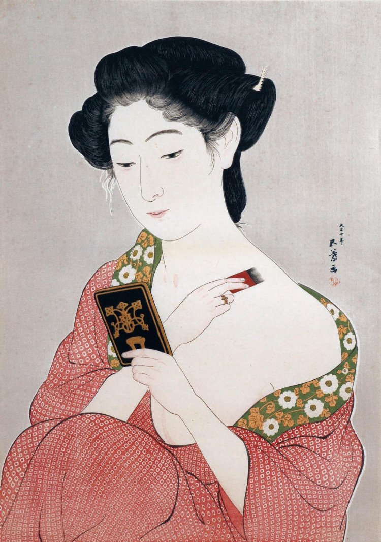 『化粧の女』1918年 『鹿児島市立美術館』蔵。