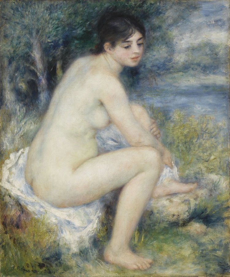 ピエール=オーギュスト・ルノワール《風景の中の裸婦》1883年 油彩・カンヴァス『オランジュリー美術館』(C) GrandPalaisRmn (musée de l'Orangerie) / Franck Raux / distributed by AMF。