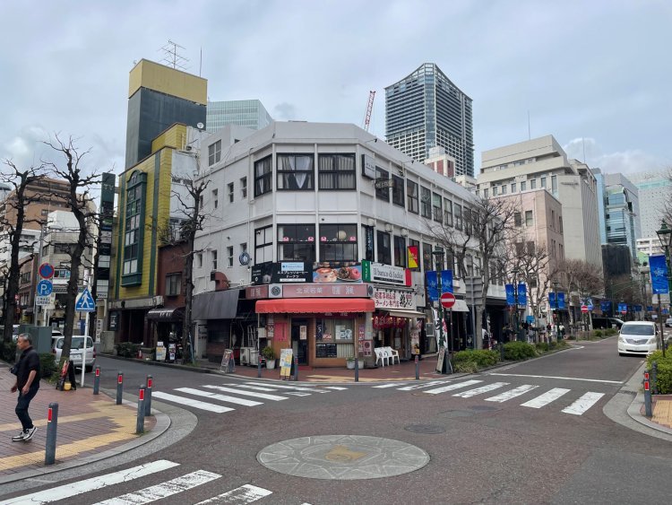 南西側から見た野田ビル・馬車道会館ビル。